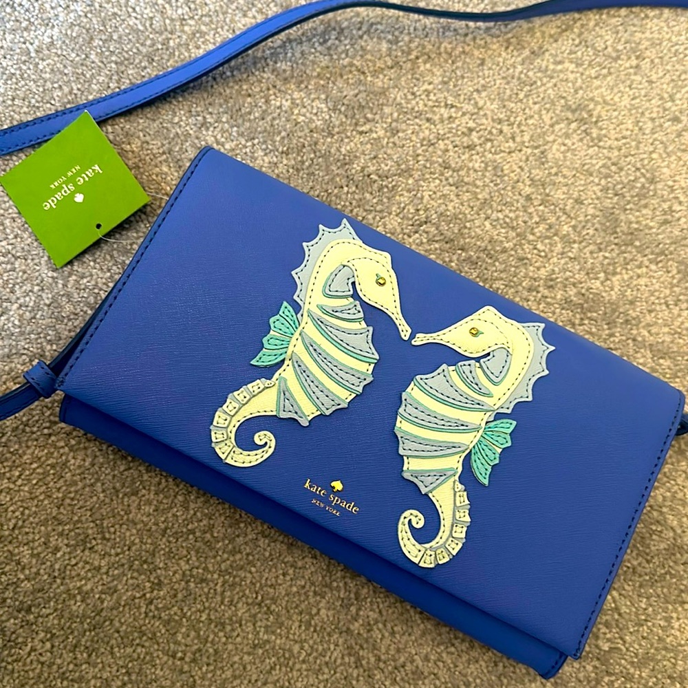 NEW Kate spade sea horse blue crossbody bag